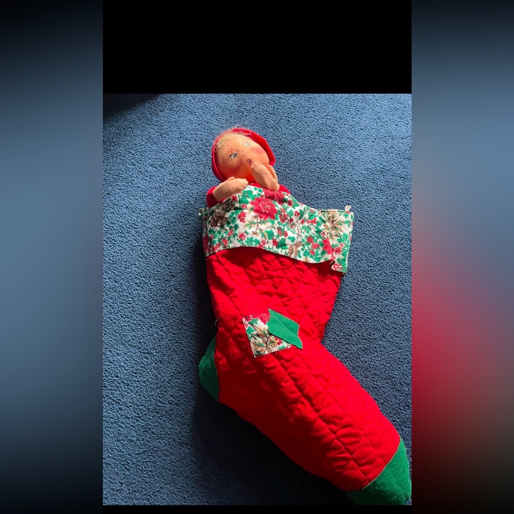 Annalee vintage pajama baby in stocking